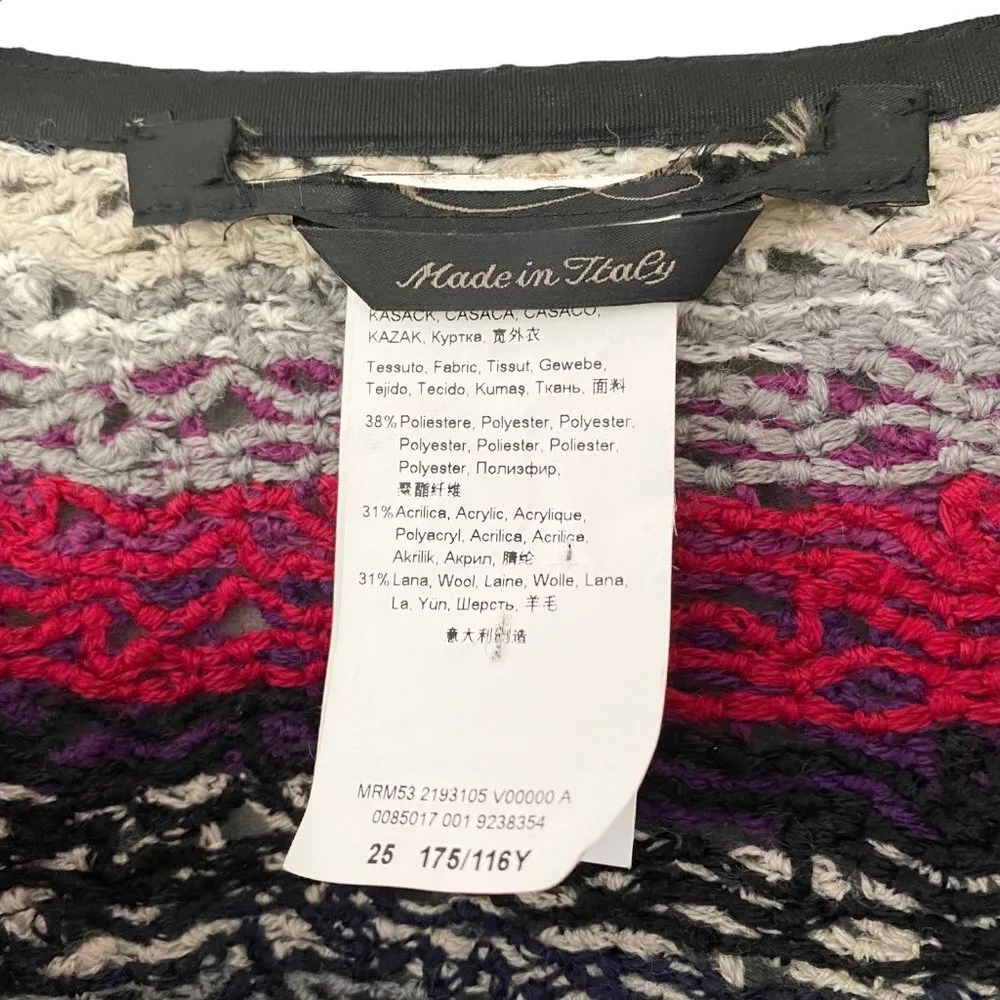 Max Mara Multi Stripe Textured Cardigan Jacket, Size L / XL - Image 3