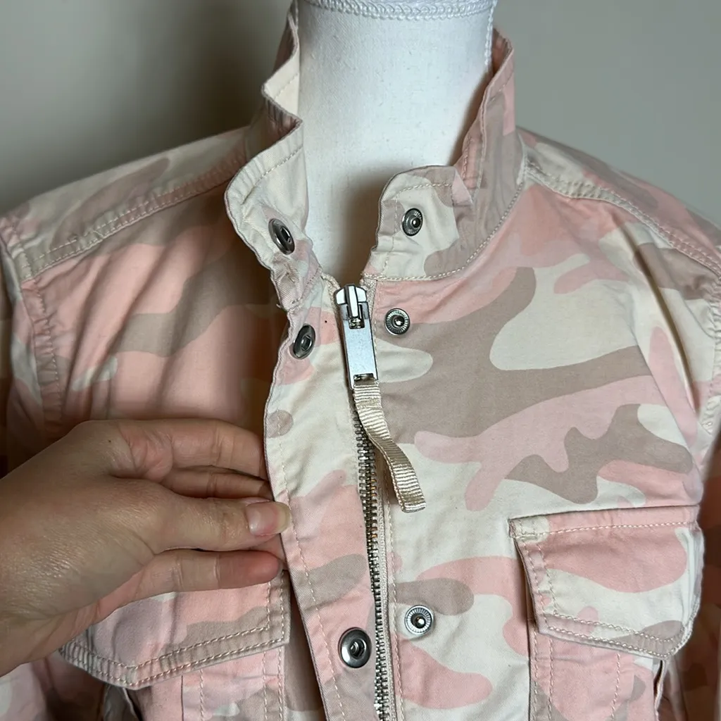 GAP‎ Belted Pink Camo Utility Jacket Cotton Size Small - Image 3