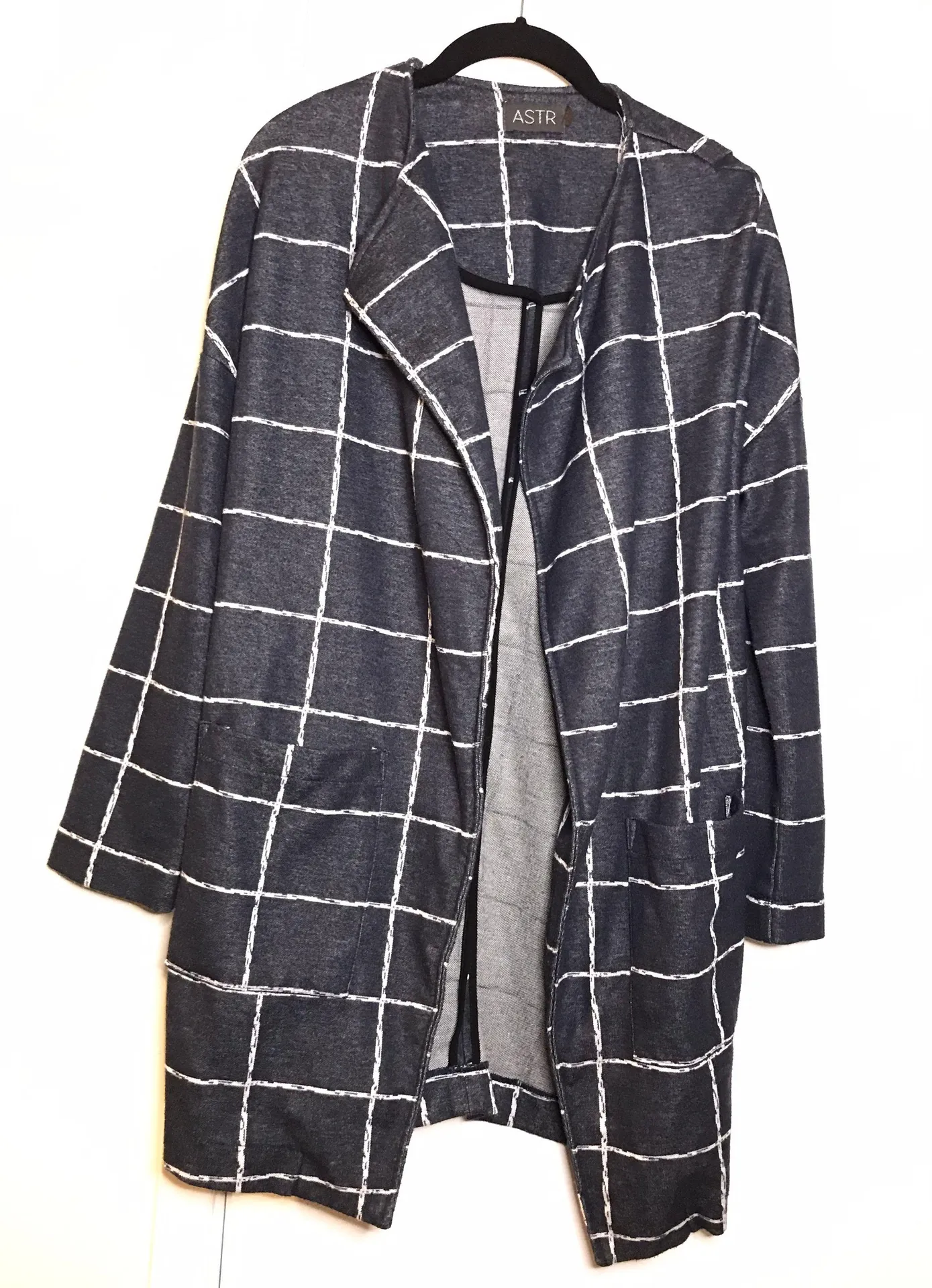 ASTR Windowpane Plaid Oversized Blazer Sweater  - Image 3