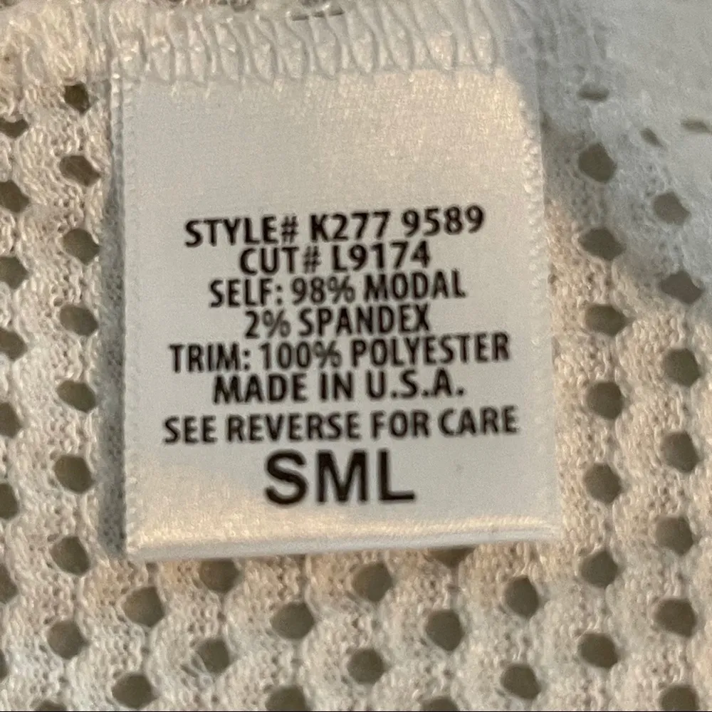 LF WHITE MESH TOP STRETCH SEXY LOOK SMALL - Image 6