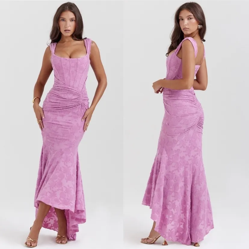 HOUSE OF CB 'Cesca' Rose‎ Pink Floral Maxi Dress NWOT size XS - Image 3