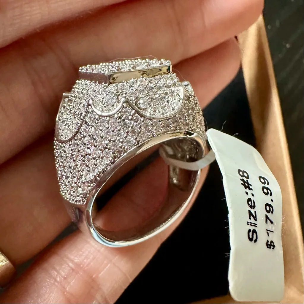 Silver Micro Pave Erass CZ Ring size 8 new in box - Image 6