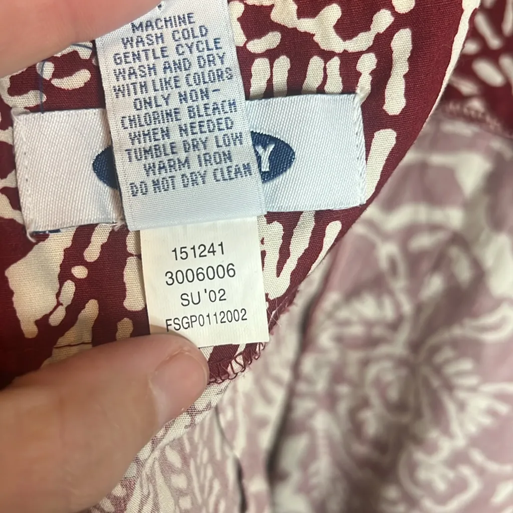 Vintage Y2K Old Navy Floral Halter Vacation Mini MIDI Dress Hawaiian Cotton Red Size 8 - Image 7