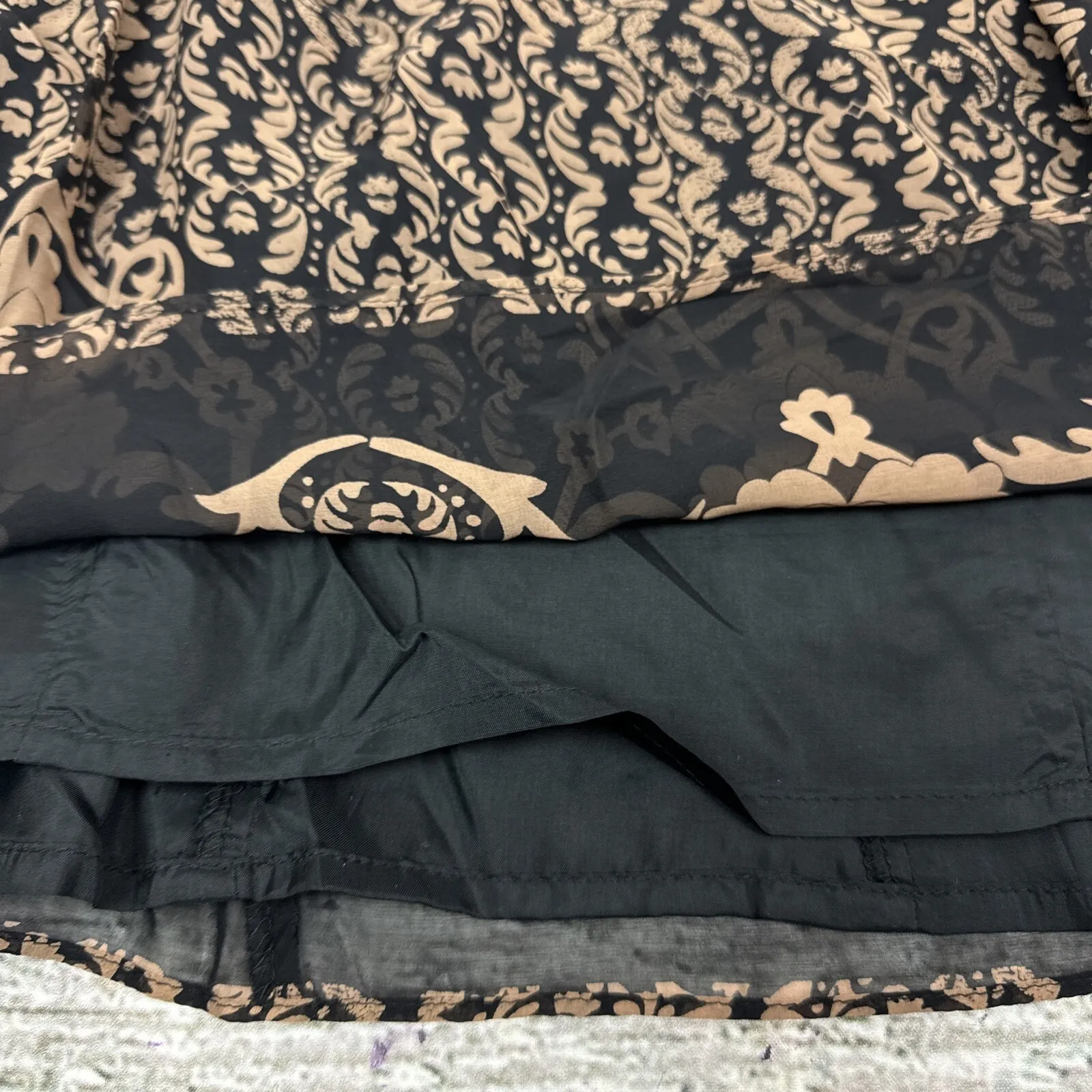 Nanette Lepore Boho Silk Babydoll Top‎ Crochet & Pom Trim [Size 12] Made in USA - Image 8