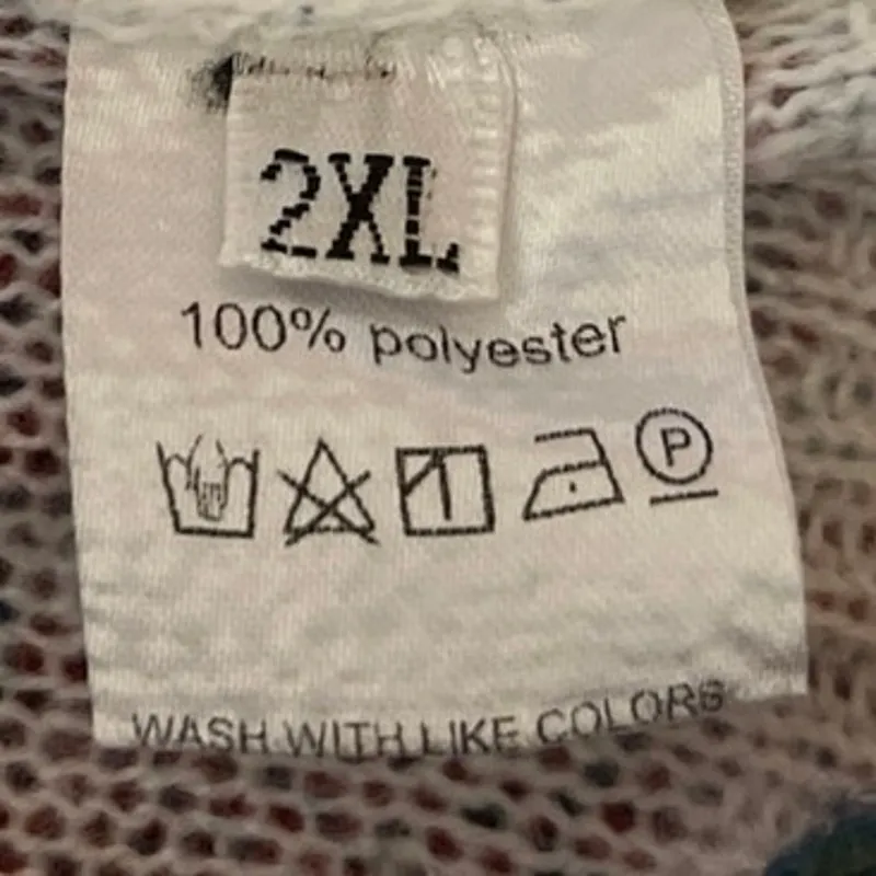 Women's Multicolor Long Sleeve Artsy Graphic Print Shirt Blouse Top Size 2XL - Image 5