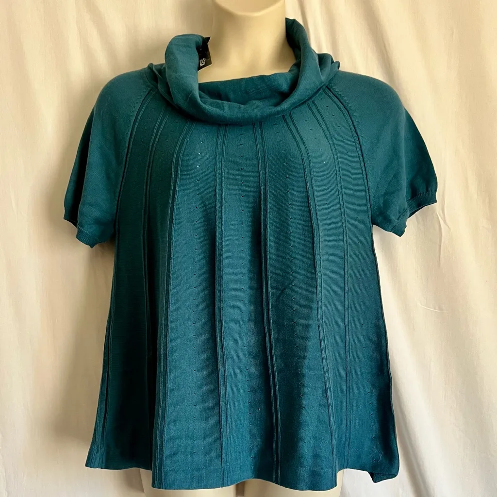 a.n.a Deep Teal Cowl Neck Sweater - Image 2