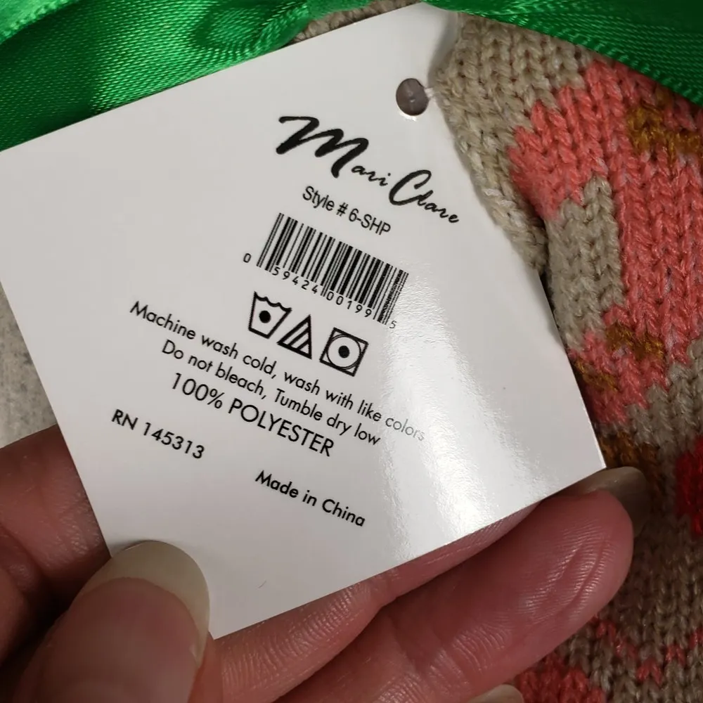 NWT Mari Clare Sherpa Lined Knit Winter Holiday Design No - Image 5