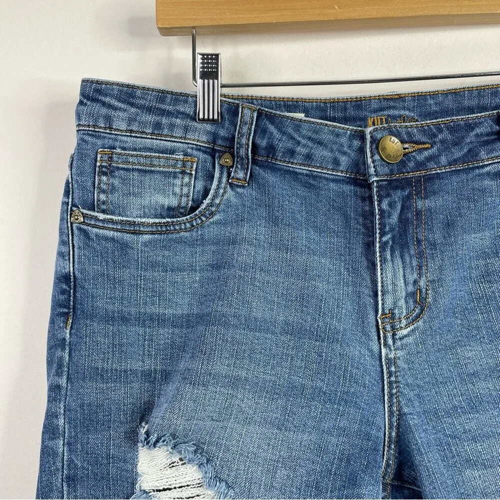 Sophie Stretch Denim Distressed Bermuda jean shorts womens 8 - Image 2