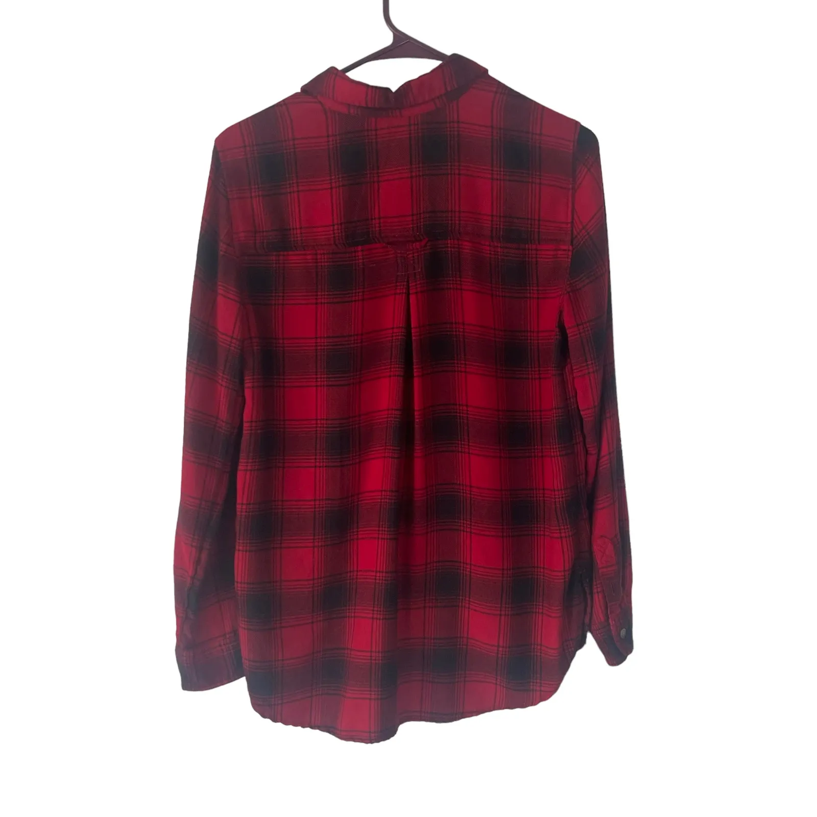 American Eagle Women's Size Small Amazingly Soft‎ Red Black Plaid Button Up - Image 6