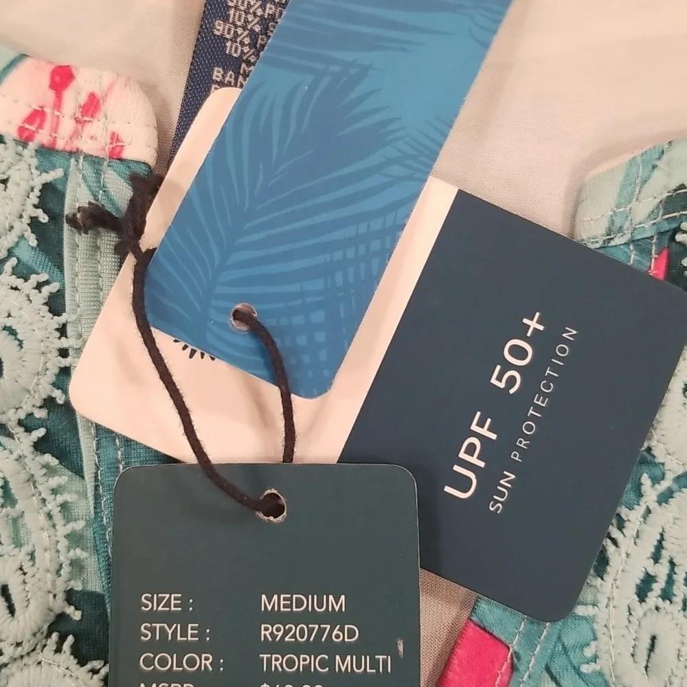 💕CARIBBEAN JOE💕 V-neck Embellished Dress ~ Tropical Floral Print Medium M NWT - Image 14