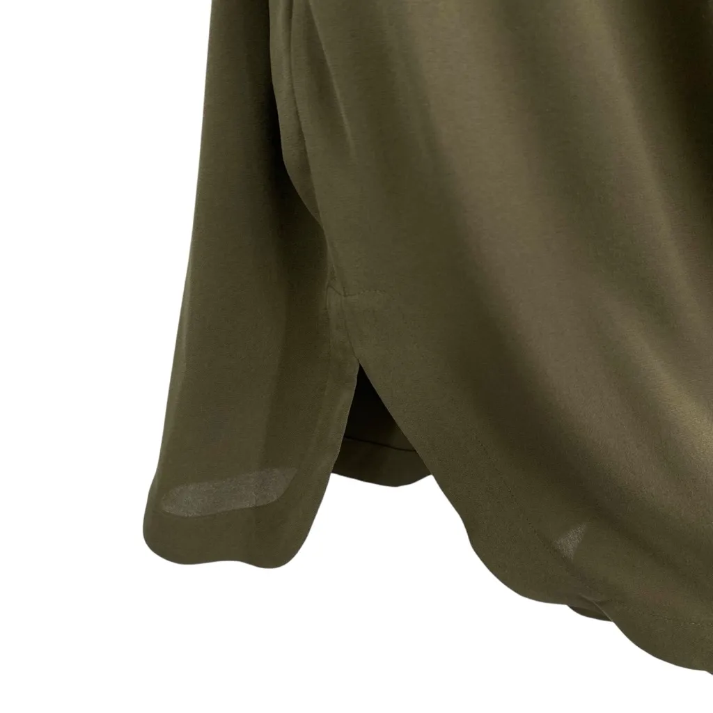 L.A.M.B Gwen Stefani Olive Green Silk Shirt Dress New - Image 9