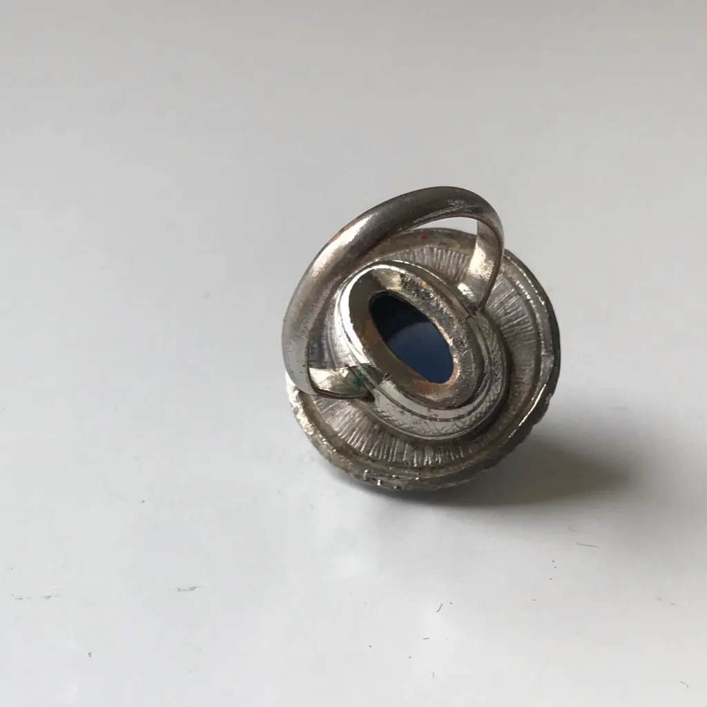 Whiting & Davis Vintage Blue Stone Ring - Image 10