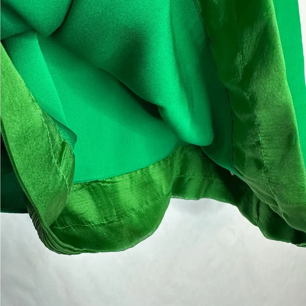 Green Tank Silk Mini Dress / Top Size Medium | Vintage Y2K - Image 10