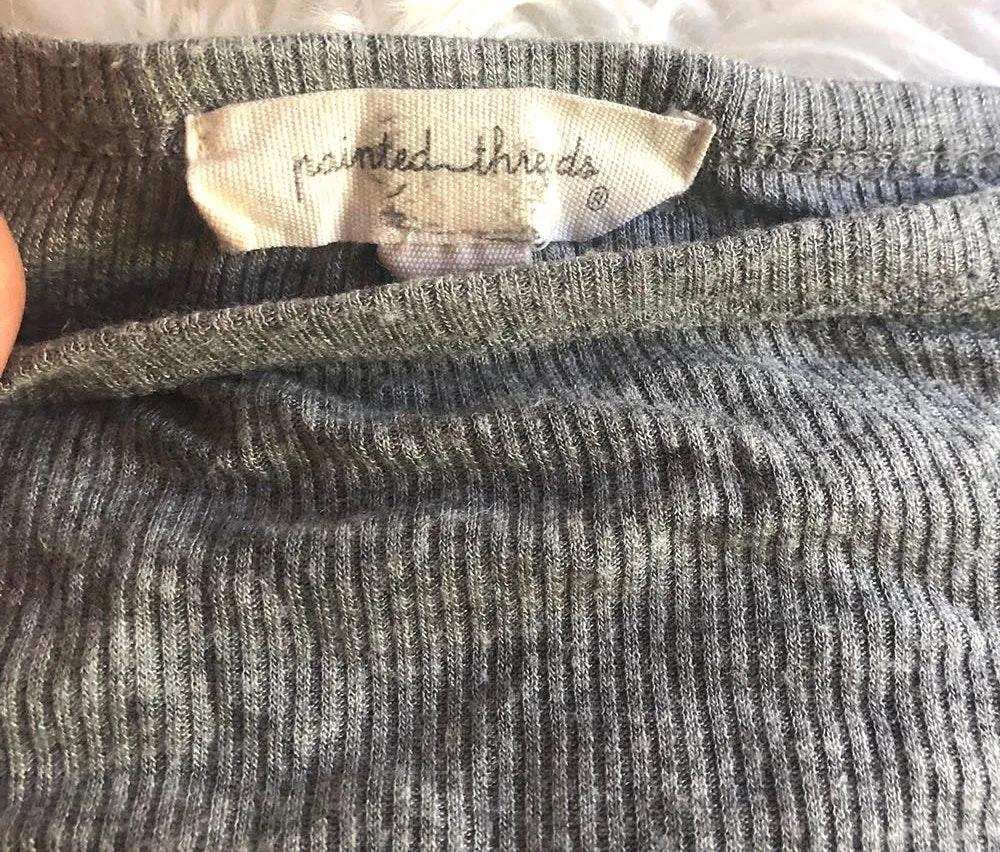 Painted Threads  Grey Thermal Long Sleeve   - Image 2