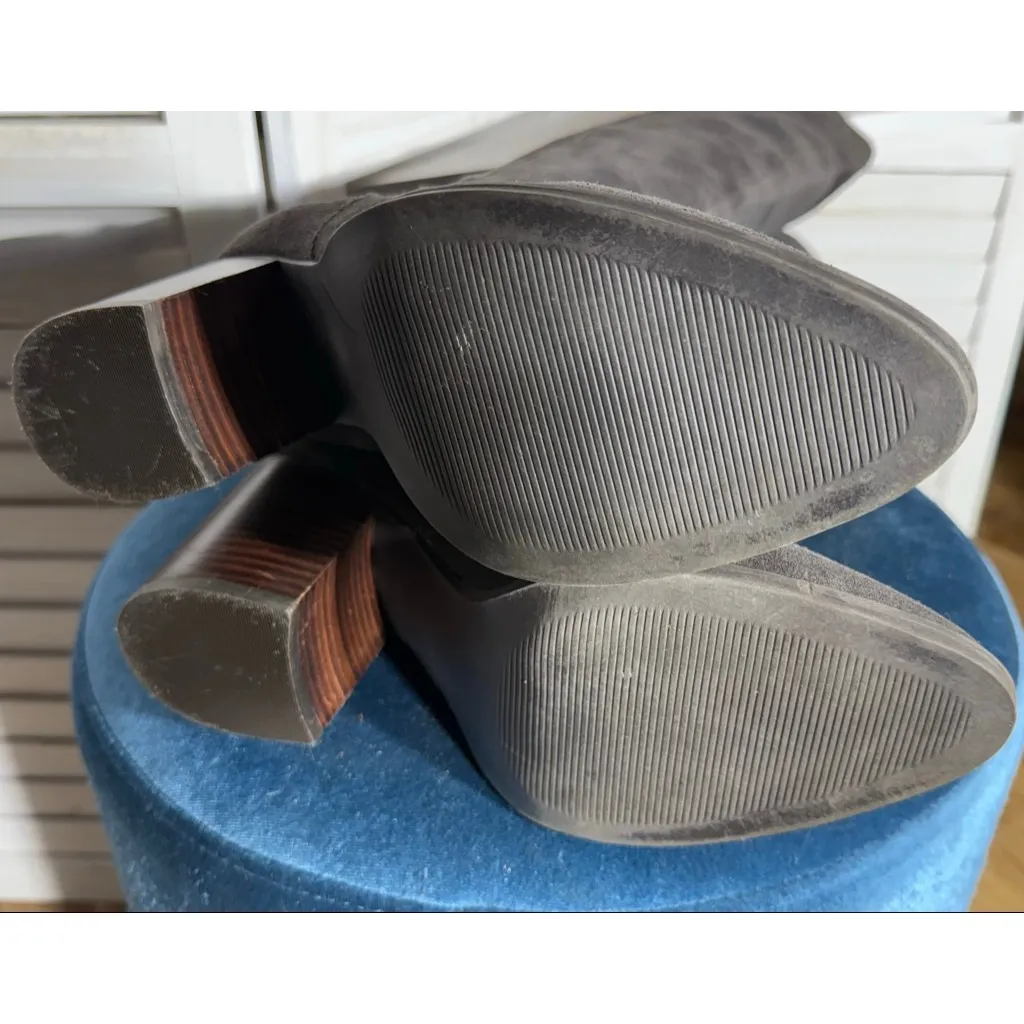 Steve Madden genuine suede leather gray over the knee boots sz 11 - Image 12