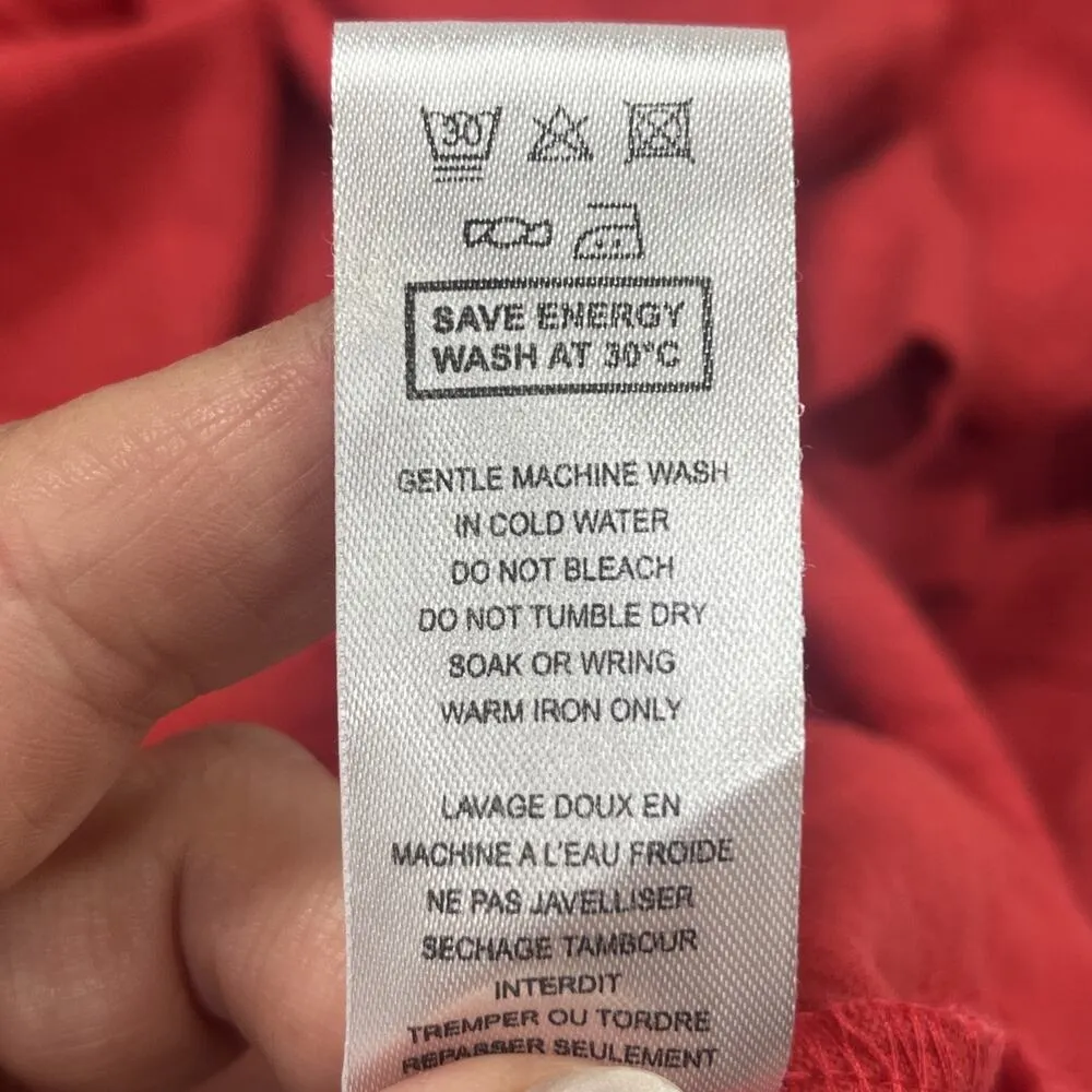 Orientique Australia Red Organic Cotton Dress M Pocket Lagenlook Minimalist Size M - Image 8