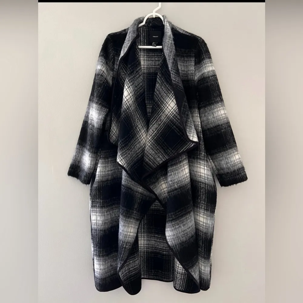 Forever 21 Cozy Wrap Faux Mohair Open Front Long Cardigan  Coat Size Large - Image 2
