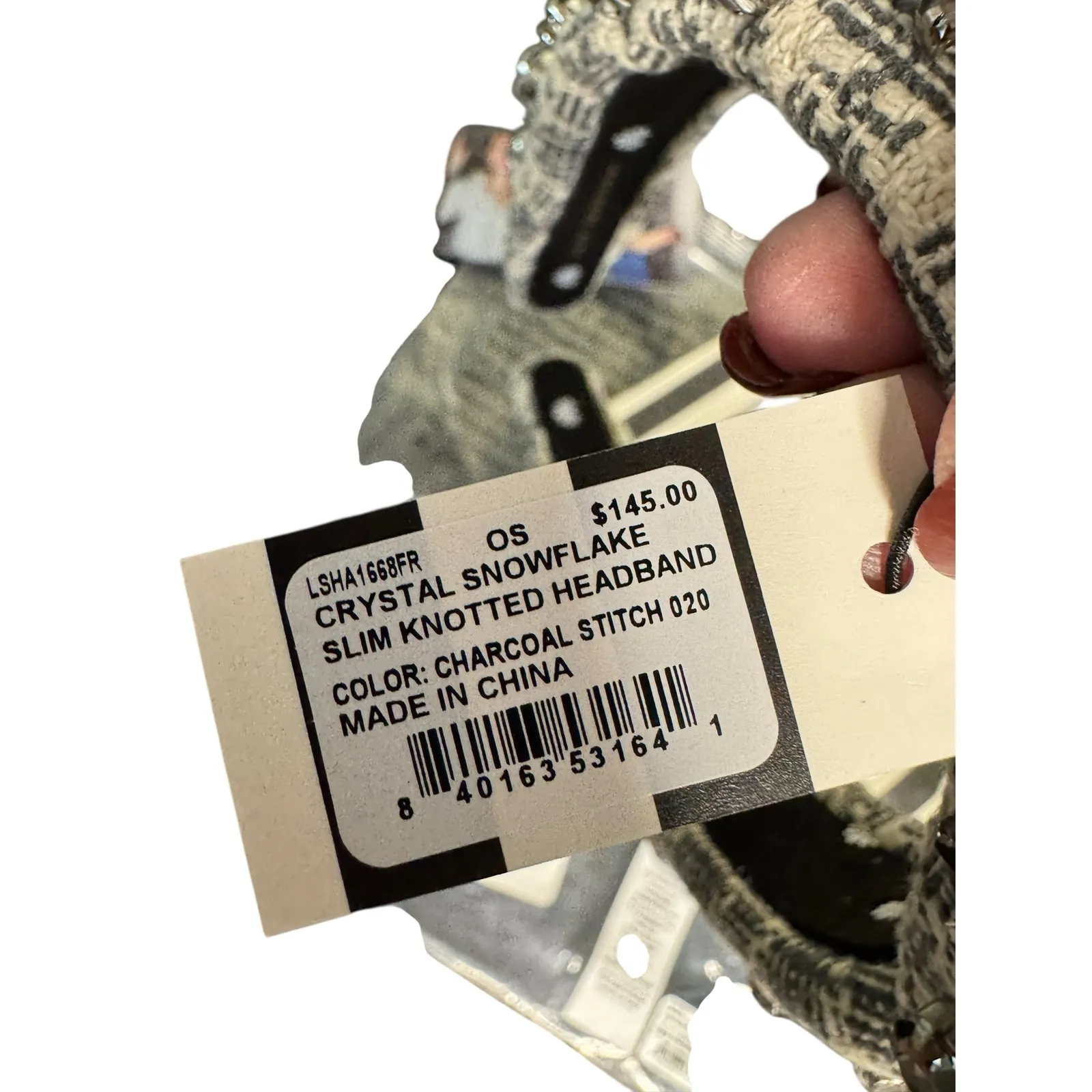 Lele Sadoughi NWT Crystal Snowflake Knotted Headband w/Dust Bag - Image 3