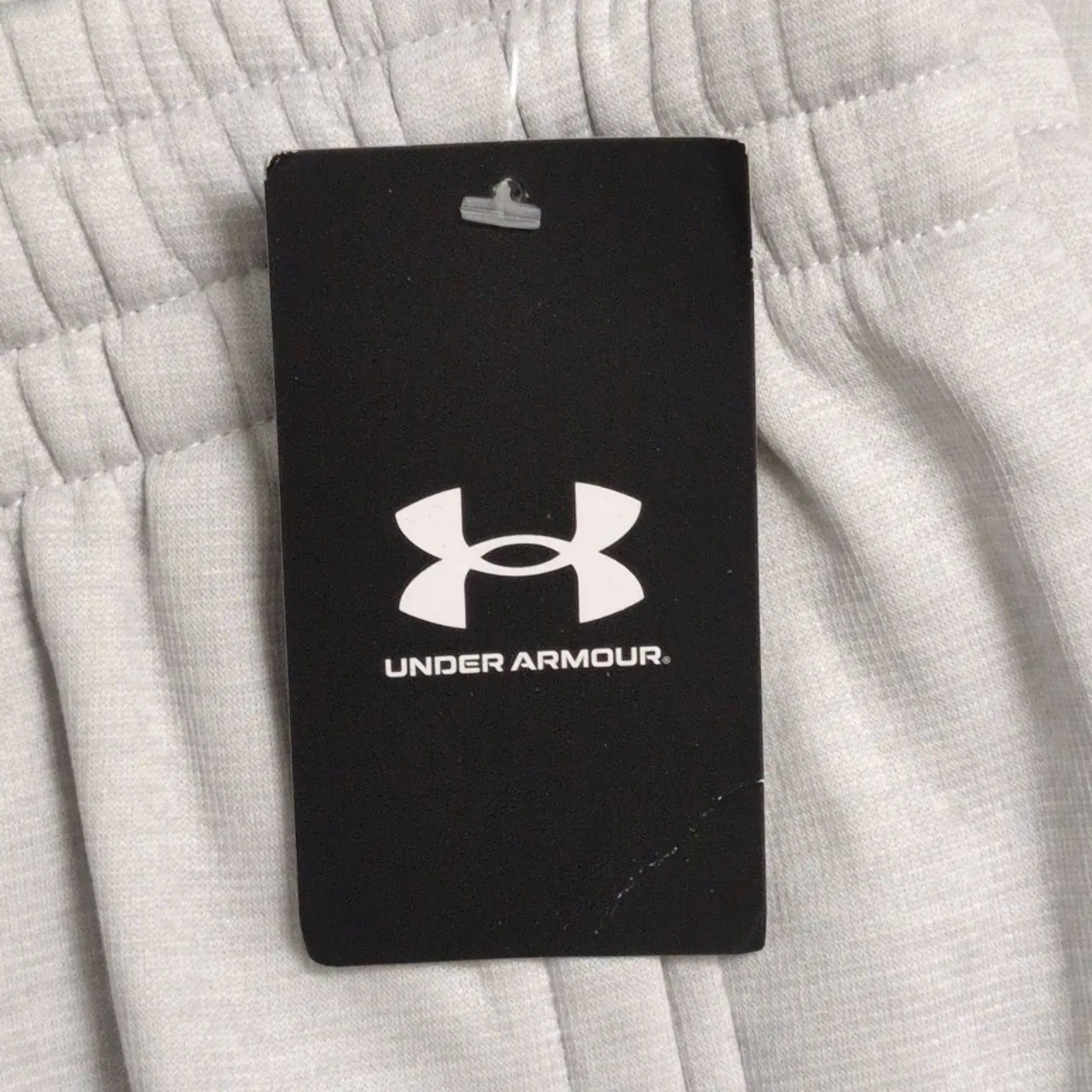 NWT Under Armour UA Fleece Jogger Light Grey Logo Ribbed Cuff Pants S - Image 12