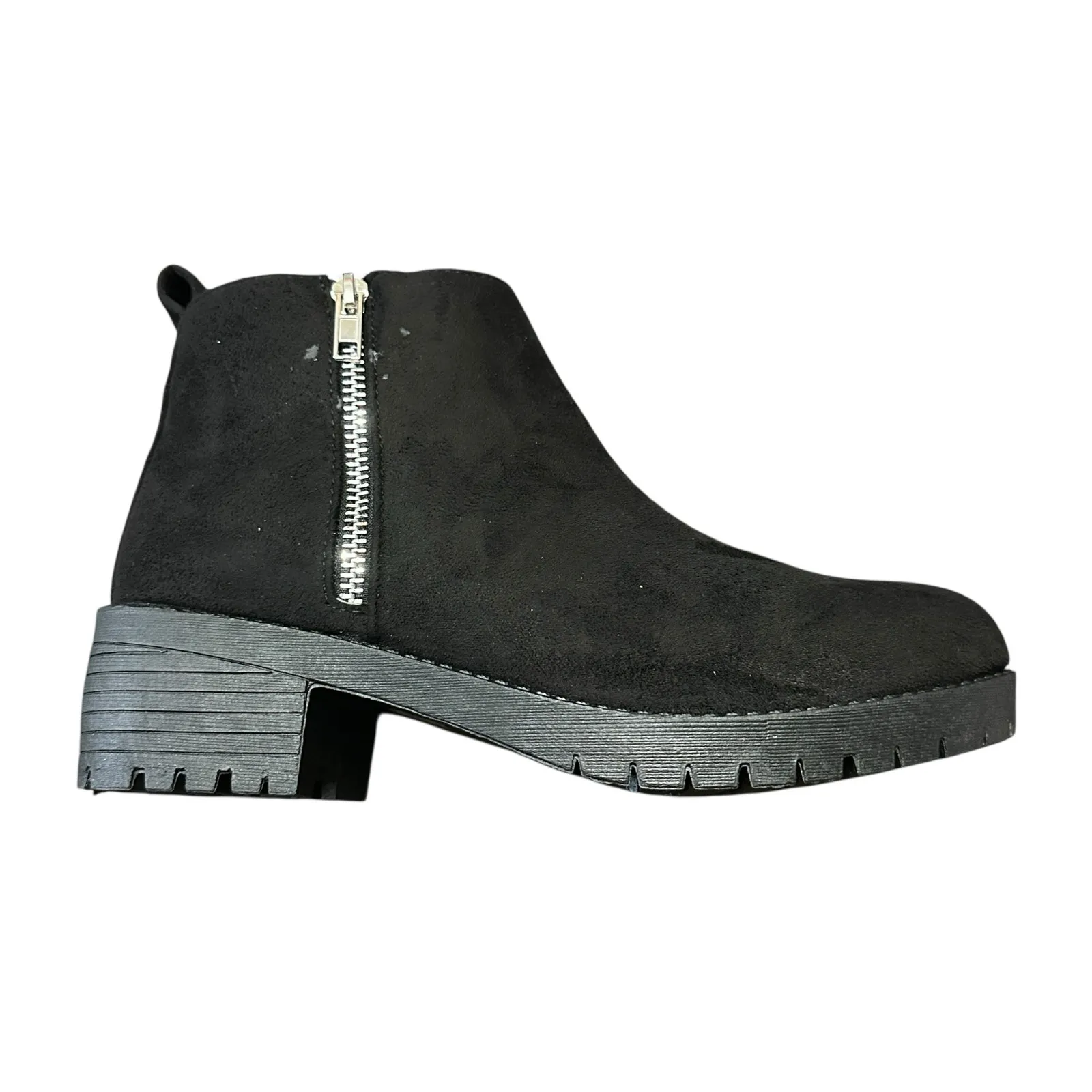 Pretty Little Thing Black Microfiber Ankle Boots New Size 7 Casual Moto Grunge - Image 2