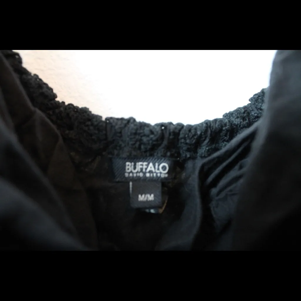 🔴 Buffalo David Bitton Black Strapless Lace Crop Top M NWOT Boho Festival Tube - Image 6