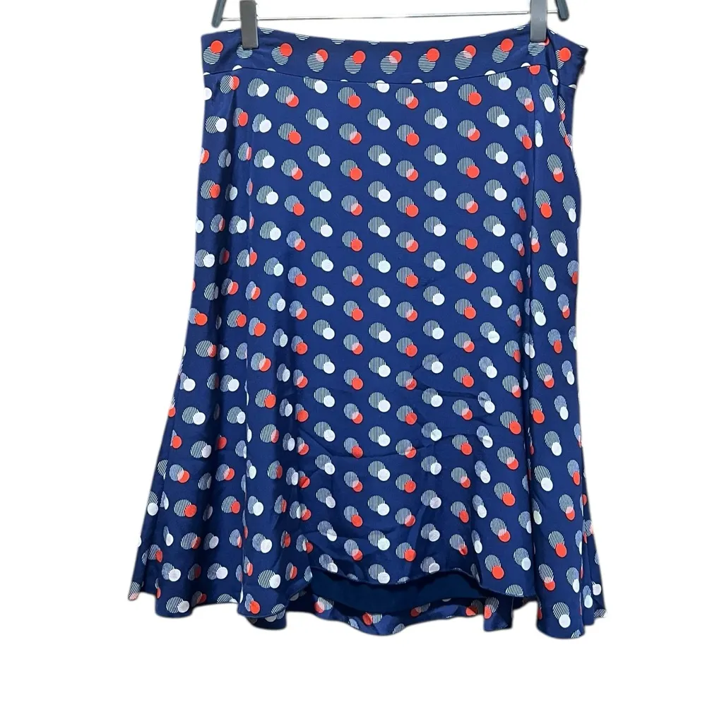 KATE SPADE Blue 'Holland' Silk Polka Dot Skirt Size 12 - Image 3