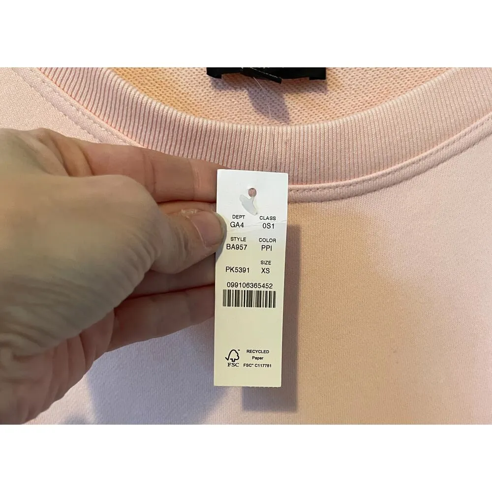 J. Crew Original Cotton Terry Puff-sleeve Sweatshirt Dress Pink Size XS NEW - Image 7