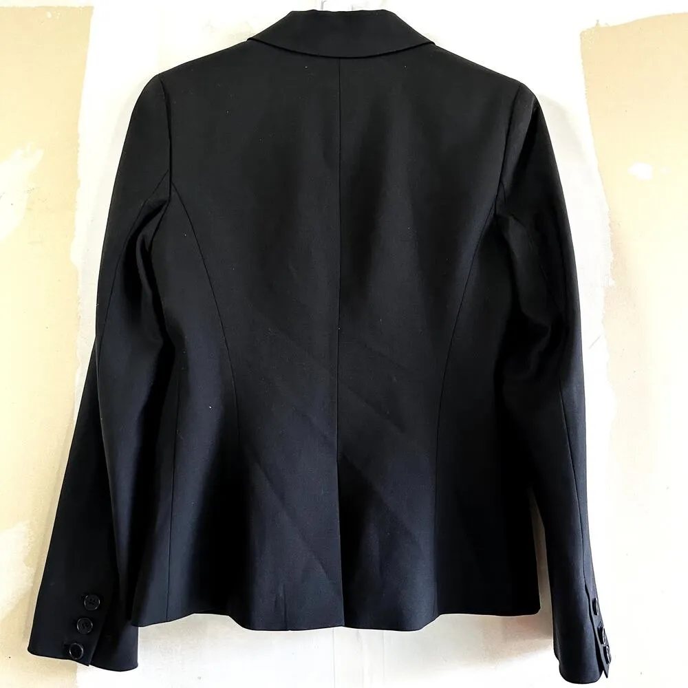 Theory  Gabe B Tailored Blazer Single Button Peak Lapel Pockets Wool Black 4 - Image 7