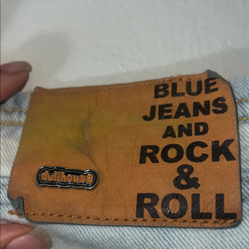 Dollhouse flare Light Blue Jeans with Lace Detail Sz 9/10 - Image 9