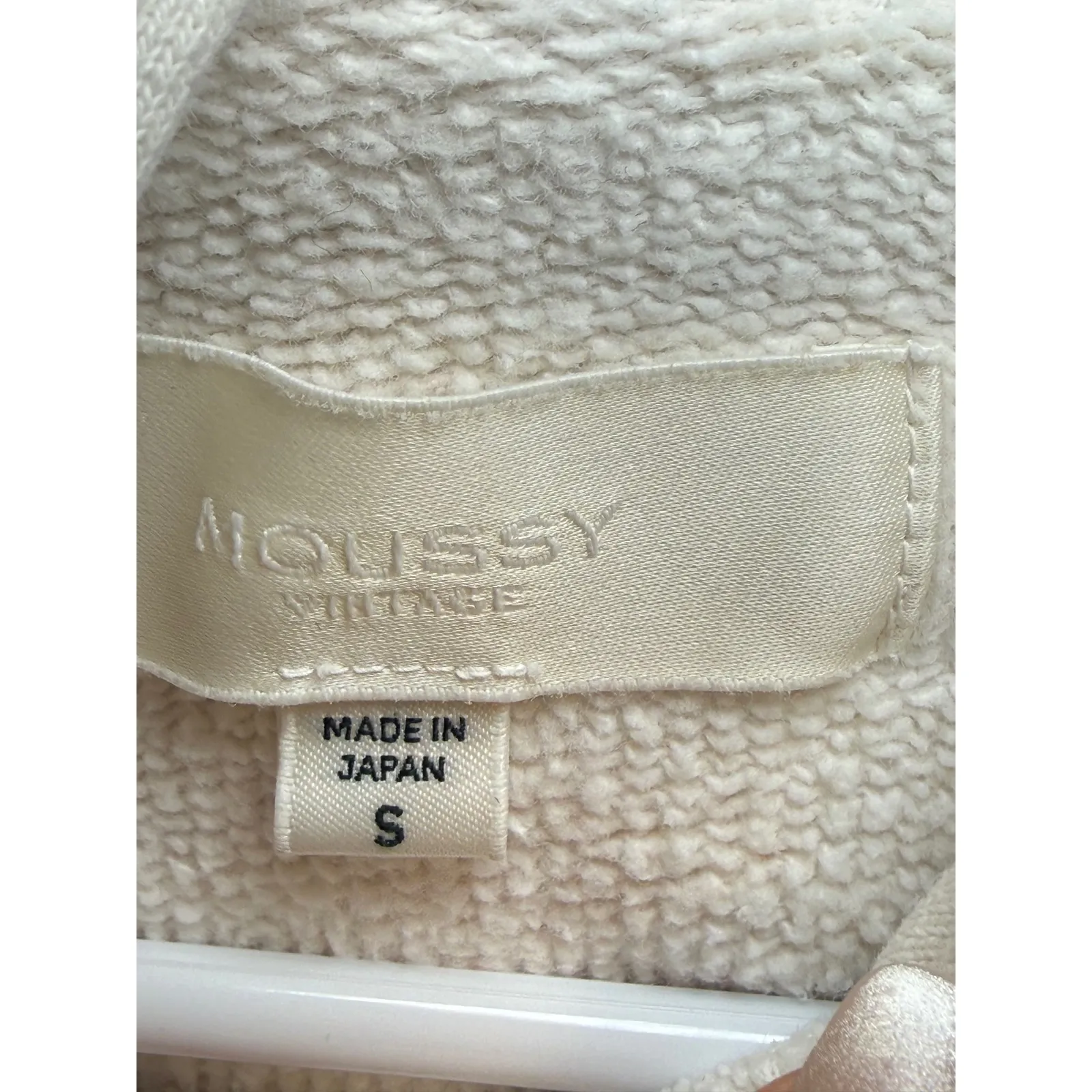 MOUSSY Vintage Cream White Hoodie Sweatshirt Basic Quiet Luxury Staple S - Image 2