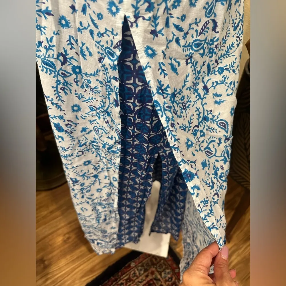 EUC World Market light weight midi dress w double fabric and side cuts Blue Size undefined - Image 3