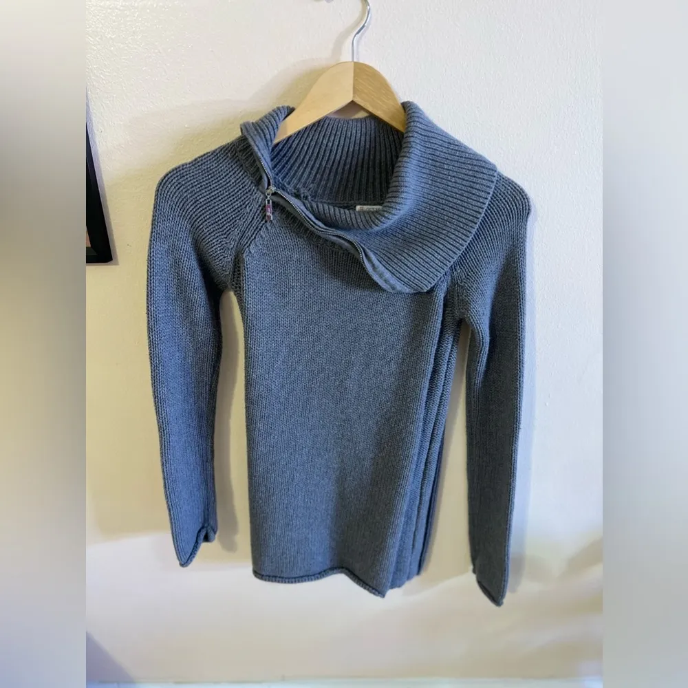 Guess Est 1981 Reg Gray knit sweater turtleneck zip up neck cute warm knit XS - Image 16