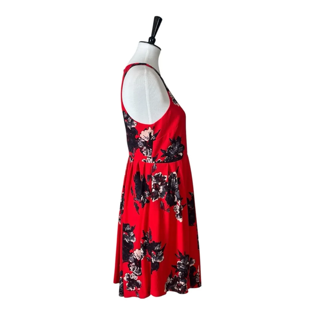 Free People Aline Mini Dress Pockets Halter Neck Red Black Floral Women’s Size 6 - Image 5