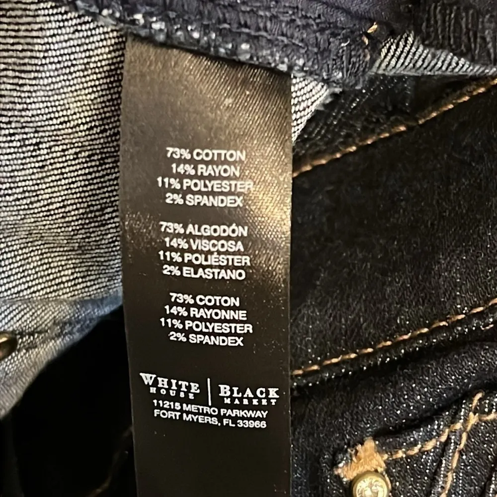 White House Black Market women’s skinny Flare Jeans, dark wash, NWT, size 6L - Image 14