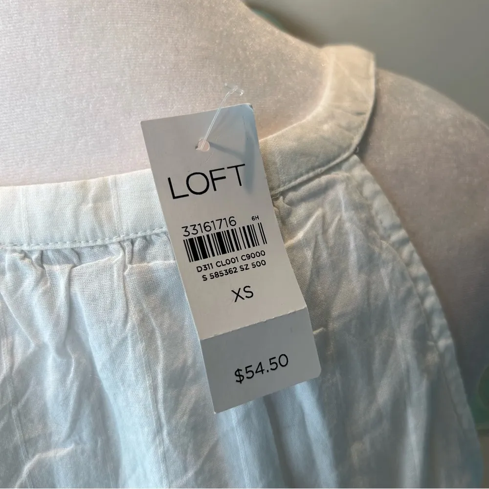 LOFT White Eyelet Peplum Tank Top Blouse - Image 3