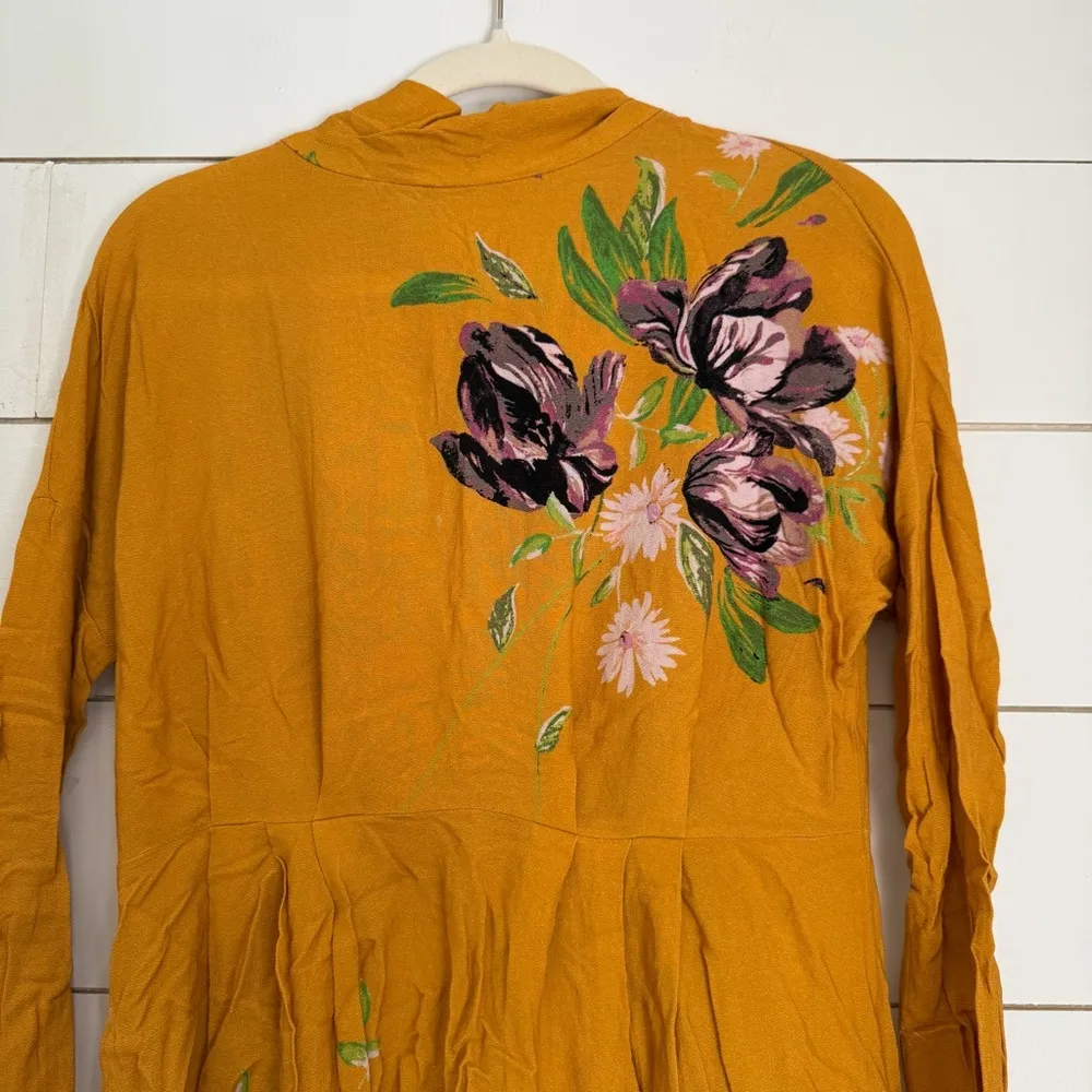 FREE PEOPLE gemma mustard yellow long sleeve tunic mini dress - Image 4