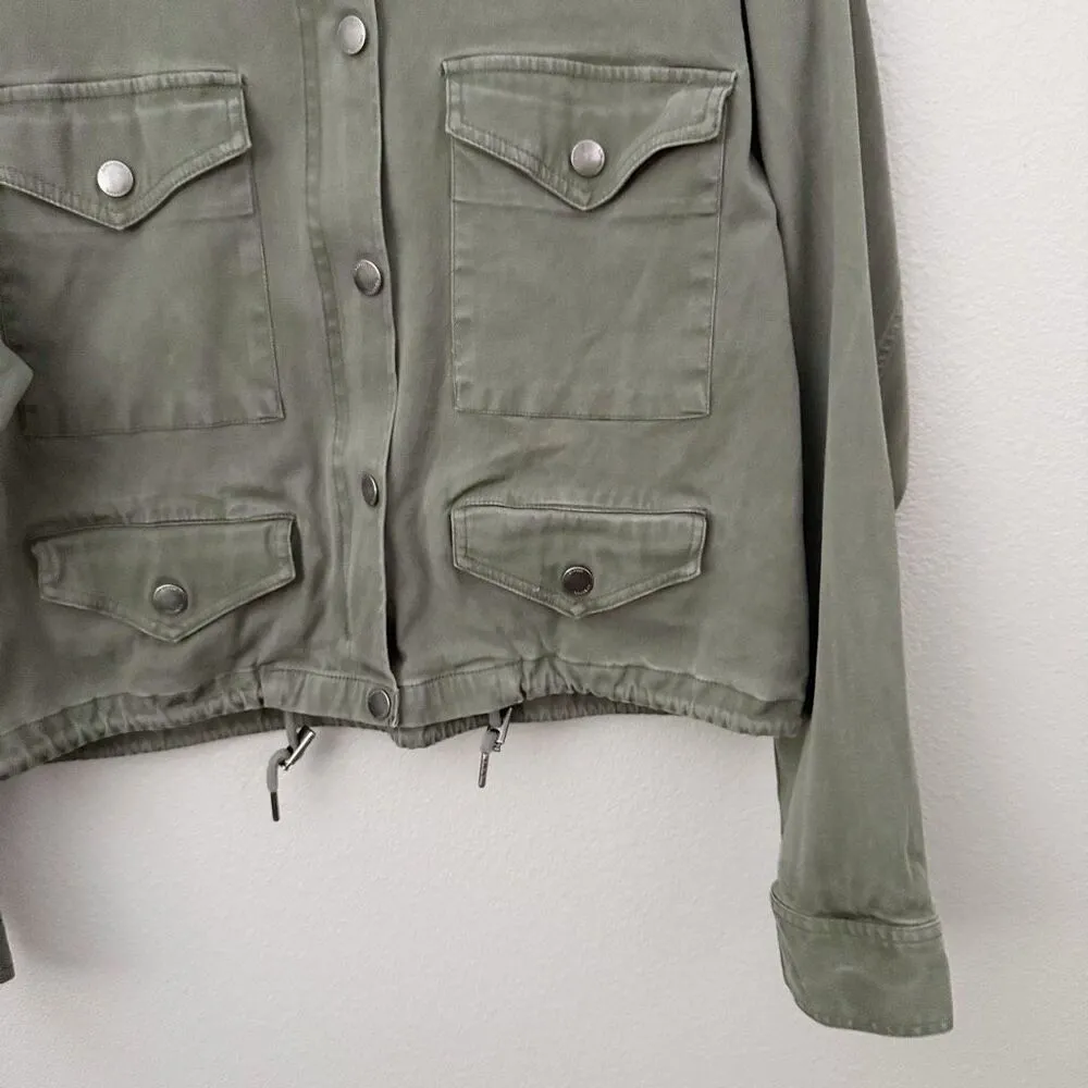 LIVERPOOL x NORDSTROM | Cropped Cargo Jacket Dried Basil Army Olive Green | XL - Image 4