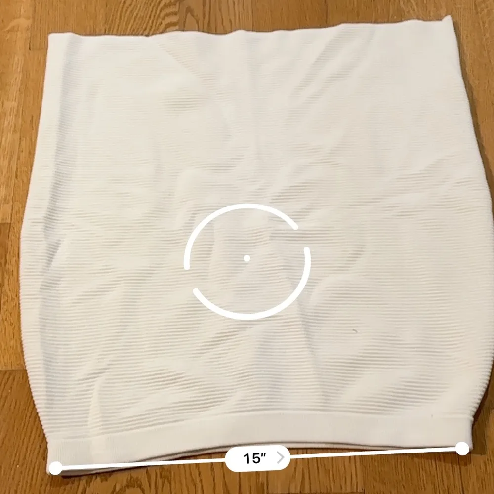 CARMEN White Ribbed Pencil Midi Skirt Large - Image 8