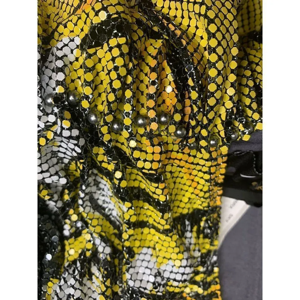 New. SKY chain mail animal print mini dress. Gray Size XS - Image 12