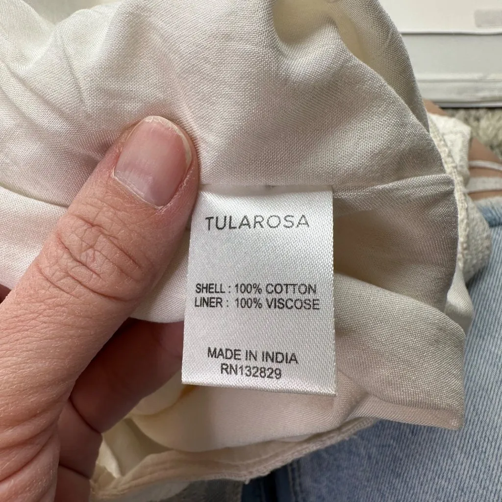 Tularosa Hannah Ruffle Mini Skirt Size Large Ivory White Cream Faux Wrap New - Image 8