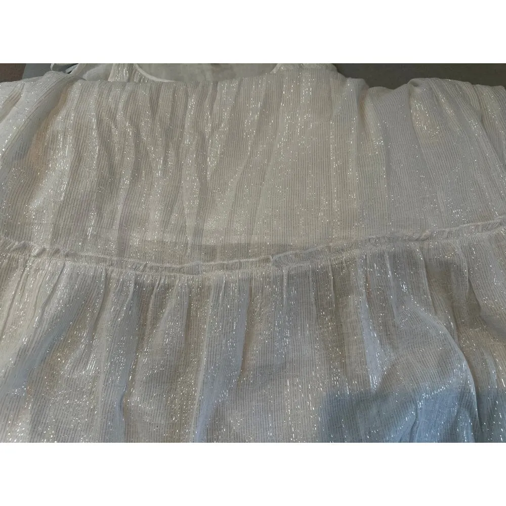 Debbie Katz White Sparkly Flowy Sundress XL - Image 6