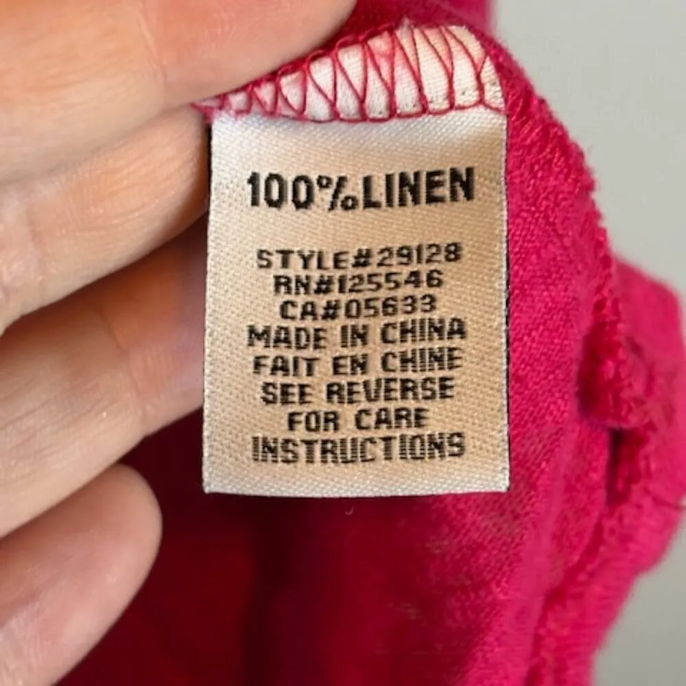 Habitat Blouse Women's Size‎ XS Extra Small Linen Tunic Pink Casual - Image 4