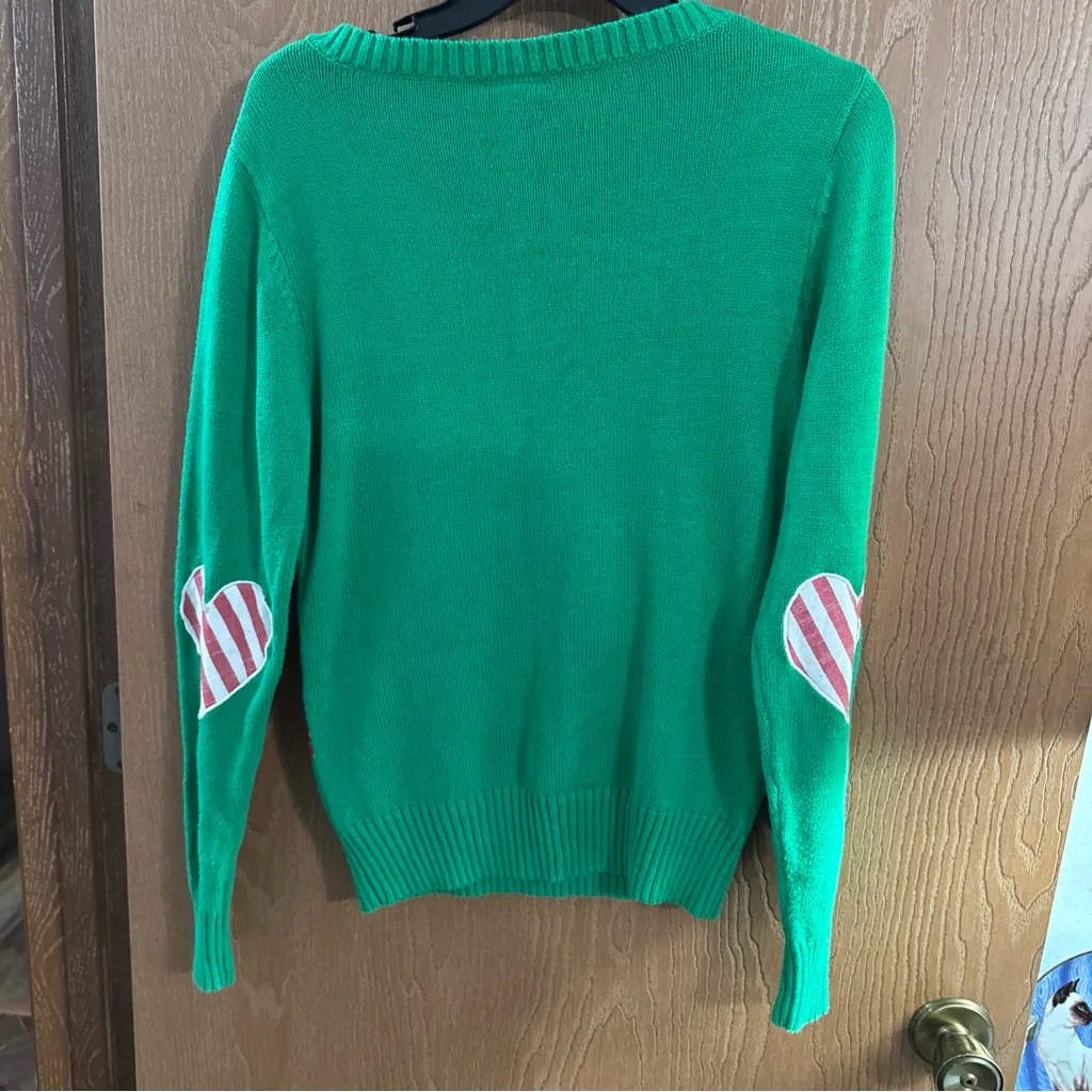 Spencer's Eat Me No Head Gingerbread Man Hollidays Sweater Women's Size MD Heart Green Size M - Image 6