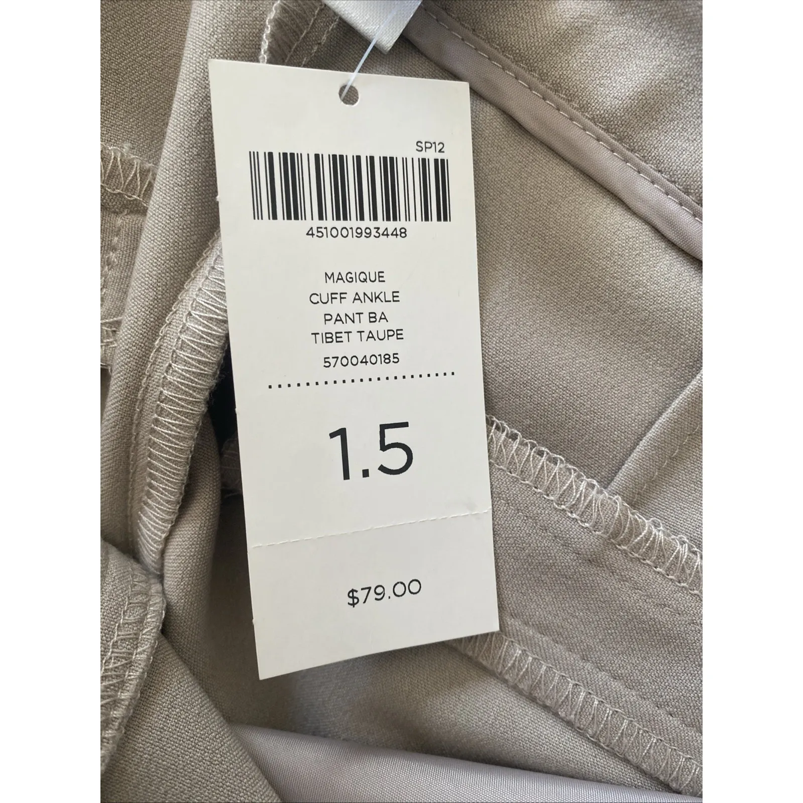 Chicos 1.5 Womens Ultimate Fit Chino Cuff Ankle Tibet Taupe NEW Corpcore Capsule - Image 8