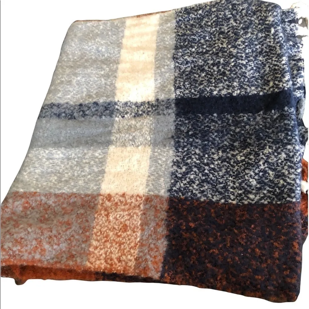 Winter Rich Colors Blanket Scarf W/Fringe 86X22 MixIt Cozy Soft Warm - Image 2