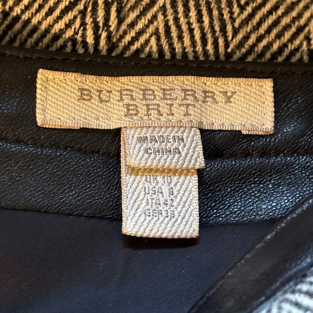 Burberry Brit Wool Blend Herringbone Pencil Skirt - Image 4