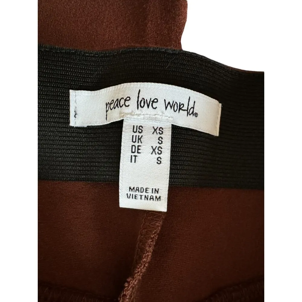 Peace Love World Ponte Split Hem Pants Chocolate Brown XS - Image 12