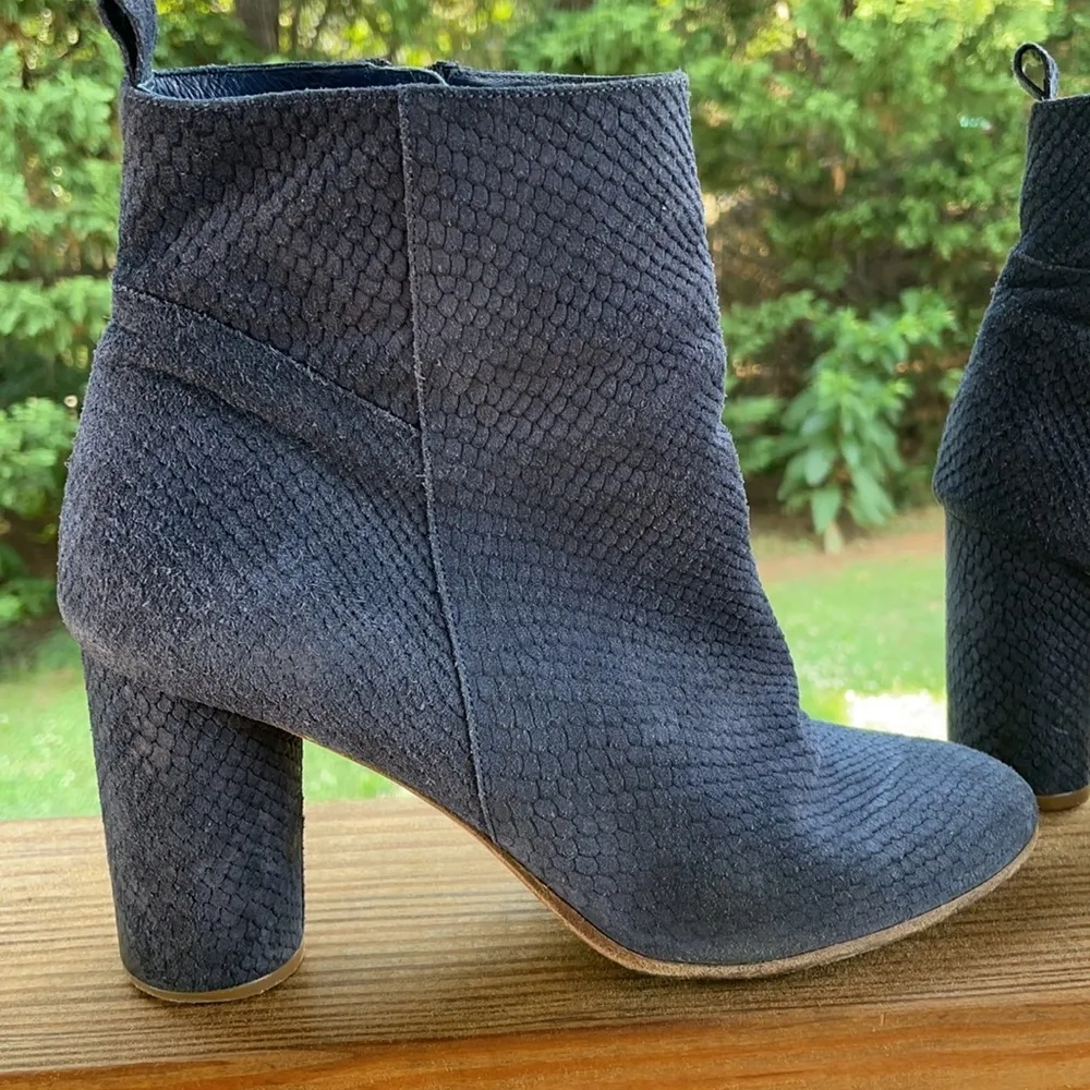 Maje  Navy Felix Faux Python Ankle Bootie size 40 - Image 3