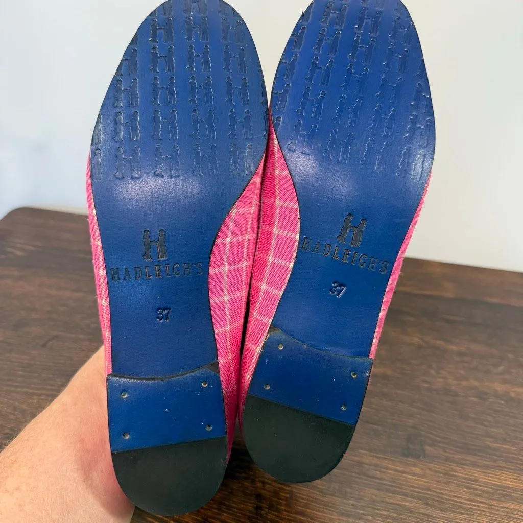 Hadleigh’s Women’s pink white plaid shoe size 37 - Image 11
