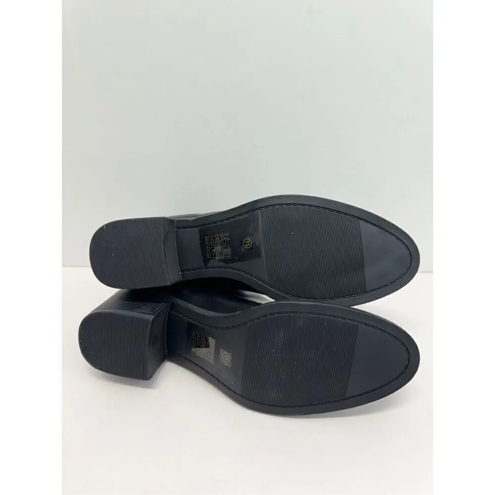 Journee Collection Nigella Booties Size 11 Black Vegan Leather Zip Block Heel - Image 12